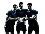 rugby men players silhouette