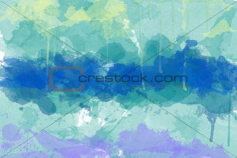 Multi-coloured spot, watercolour abstract background