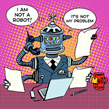 Robot Secretary on the phone business concept