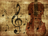 Vintage musical violin background