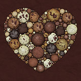 Heart Mosaic From Chocolate Brown Cookies