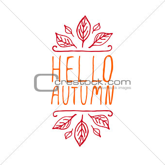 Hello Autumn - typographic element