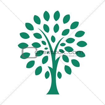 Stylized vector tree, abstract plant sign
