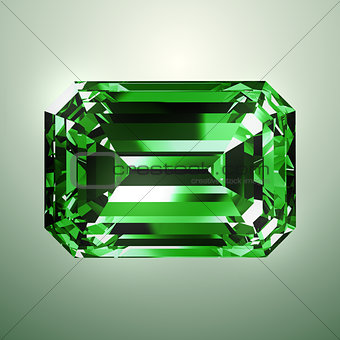 Emerald Over Green Background