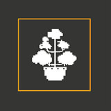 Simple stylish pixel icon flower. Vector design