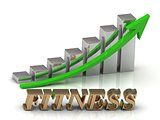FITNESS- inscription of gold letters and Graphic growth 