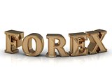 FOREX- inscription of bright gold letters on white 