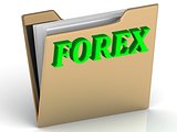 FOREX bright green letters on a folder