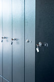 Set of metal lockers with numbers