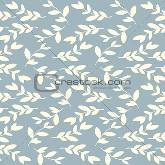 Vector seamless floral vintage pattern with leaves and branches