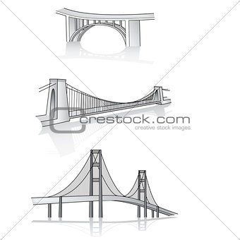 Vector bridge 3d illustration