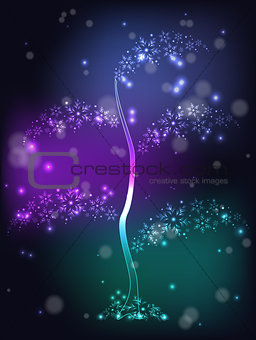 Transparent tree from snowflakes. EPS10 vector illustration