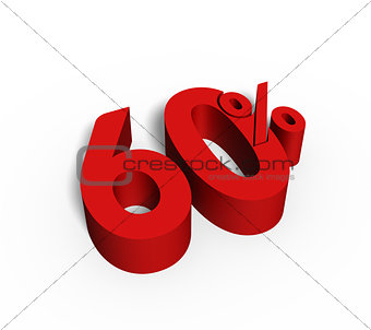 60% Red Color 3D Rendered Text for Discount Sale Promotions