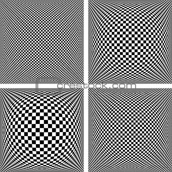 Chequered patterns set. Textured backgrounds. 