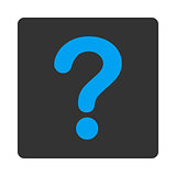 Question flat blue and gray colors rounded button