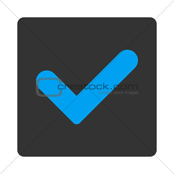 Yes flat blue and gray colors rounded button