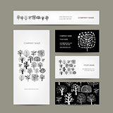 Business cards design, art trees