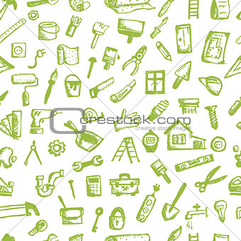 House repair, seamless pattern for your design