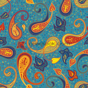 Multicolor Seamless Paisley Pattern