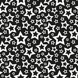 Black and white stars seamless texture vector