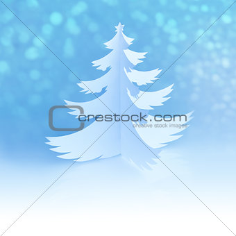 White Handmade Christmas Tree with magic snowflakes