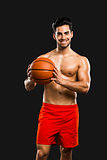 Handsome basketball player
