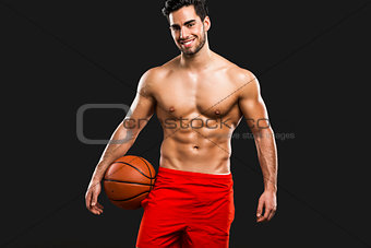 Handsome basketball player