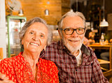 Old couple at the restaurant