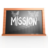 Black board with mission word