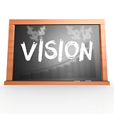 Black board with vision word