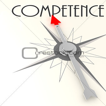 Compass with competence value word