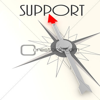 Compass with support word