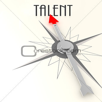 Compass with talent word
