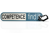 Competence word on the blue find it banner