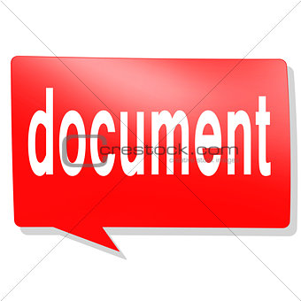 Document word on red speech bubble