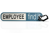 Employee word on the blue find it banner