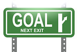 Goal green sign board isolated