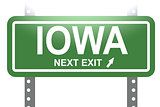 Iowa green sign board isolated green sign board isolated