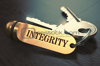Integrity Concept. Keys with Golden Keyring.