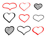 Abstract hand-drawn vector doodle heart