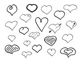 Hand-drawn doodle hearts