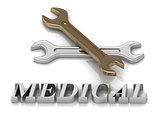 MEDICAL- inscription of metal letters and 2 keys 