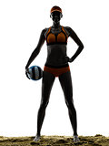 woman beach volley ball player silhouette