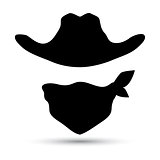 Cowboy vector icon isolated on white.