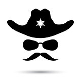 Sheriff vector icon isolated on white.