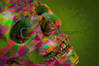 Color Painted Skull Illustration