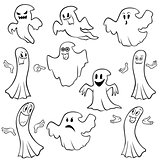 Set of ten ghost outline
