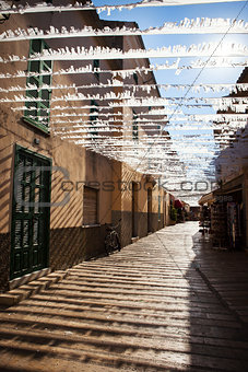 Narrow street old traditional houses village