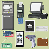 Payment flat icon set 