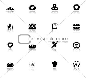 bakery and bread icons set